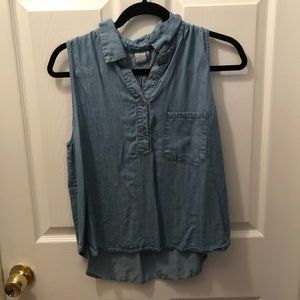 Sleeveless denim top